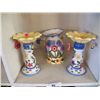 Image 1 : Hand Painted Vase & Candle Holders