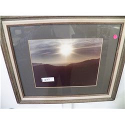 Framed Evening Sunset Print approx 24  x 16 