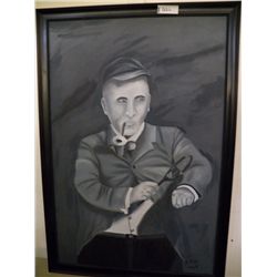 Framed Signed Oil on Canvas Sherlock Holmes