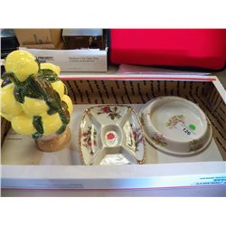 Misc. Lot of Porcelain Dish & Bowl With Lemon Tree