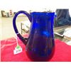 Image 1 : Vintage Hand Blown Colbot Blue Water Pitcher