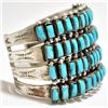 Image 2 : Old Pawn Zuni Turquoise Petit Point Sterling Silver Cuff Bracelet