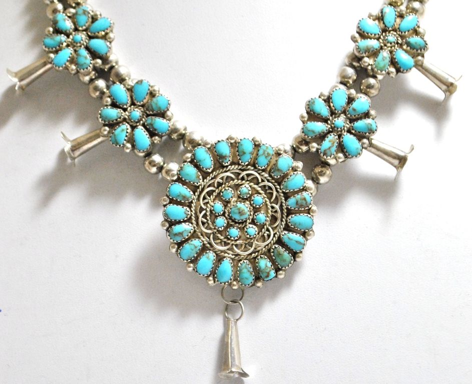 Old pawn squash blossom necklace Clearance