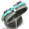 Image 1 : Navajo Turquoise Inlay Sterling Silver Link Bracelet - Calvin Begay