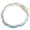 Image 3 : Navajo Turquoise Inlay Sterling Silver Link Bracelet - Calvin Begay