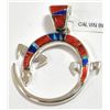 Image 1 : Navajo Multi-Stone Inlay Sterling Silver Lizard Pendant - Calvin Begay