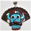 Image 1 : Old Pawn Zuni Multi-Stone Figure over Shell Pendant - Beverly Etsate