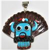 Image 2 : Old Pawn Zuni Multi-Stone Figure over Shell Pendant - Beverly Etsate