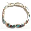 Image 3 : Navajo Multi-Stone Inlay Sterling Silver Link Bracelet - Calvin Begay