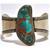 Image 1 : Old Pawn Navajo Mountain Turquoise Sterling Silver Cuff Bracelet - Derrick Gordon