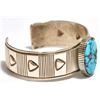 Image 2 : Old Pawn Navajo Ithaca Peak Turquoise Sterling Silver Cuff Bracelet - Jay Livingston