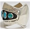 Image 3 : Old Pawn Turquoise Sterling Silver Cuff Bracelet