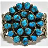 Image 1 : Navajo Turquoise Cluster Sterling Silver Cuff Bracelet - RB