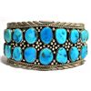 Image 1 : Old Pawn Turquoise Cluster Sterling Silver Cuff Bracelet - MN