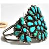 Image 2 : Old Pawn Turquoise Needlepoint Sterling Silver Cuff Bracelet - EKY