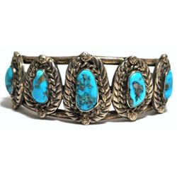 Old Pawn Turquoise Sterling Silver Cuff Bracelet - DO
