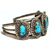 Image 2 : Old Pawn Turquoise Sterling Silver Cuff Bracelet - DO