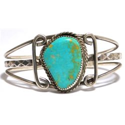 Old Pawn Turquoise Sterling Silver Cuff Bracelet