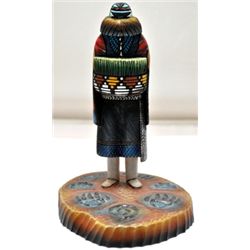 Hopi Angwusnasomtaqa Crow Mother Cottonwood Kachina - Sterling