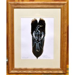 Navajo Bird Feather Painting - Waterbird - Donovan Begay