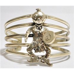 Old Pawn Mudhead Dancer Sterling Silver Cuff Bracelet - S