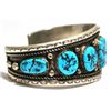 Image 2 : Old Pawn Turquoise Sterling Silver Cuff Bracelet - HS