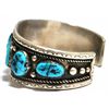 Image 3 : Old Pawn Turquoise Sterling Silver Cuff Bracelet - HS
