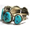 Image 3 : Old Pawn Turquoise Sterling Silver Cuff Bracelet - LW