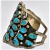 Image 3 : Old Pawn Spider Web Kingman Turquoise Needlepoint Sterling Silver Cuff Bracelet