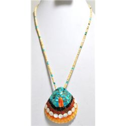 Old Pawn Santo Domingo Multi-Stone Shell Necklace