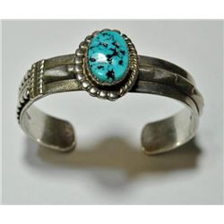 Old Pawn Turquoise Sterling Silver Cuff Bracelet