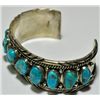 Image 2 : Old Pawn Turquoise Sterling Silver Cuff Bracelet - R.T.B.