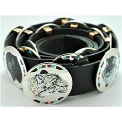 Zuni Multi-Stone 15-Animal Sterling Silver Concho Belt - Dale Edaakie