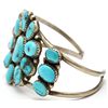 Image 2 : Old Pawn Turquoise Cluster Sterling Silver Bracelet