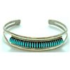 Image 1 : Zuni Turquoise Needlepoint Sterling Silver Cuff Bracelet - Edith Tsabetsaye