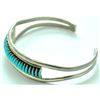 Image 2 : Zuni Turquoise Needlepoint Sterling Silver Cuff Bracelet - Edith Tsabetsaye