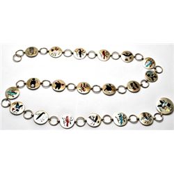 Zuni Multi-Stone 20-Animal Sterling Silver Concho Link Belt - Sanford Edaakie