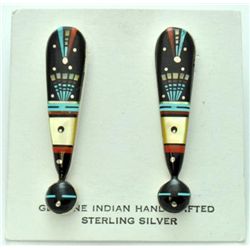 Navajo Multi-Stone Night Sky Design Earrings - Erwin Tsosie