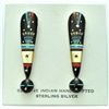 Image 1 : Navajo Multi-Stone Night Sky Design Earrings - Erwin Tsosie