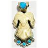 Image 1 : Old Pawn Turquoise & Stone Sterling Silver Ram Pendant - RB