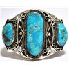 Image 1 : Old Pawn Rare Morenci Turquoise Sterling Silver Cuff Bracelet - M