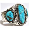 Image 2 : Old Pawn Rare Morenci Turquoise Sterling Silver Cuff Bracelet - M