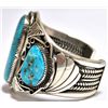 Image 3 : Old Pawn Rare Morenci Turquoise Sterling Silver Cuff Bracelet - M