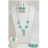 Image 1 : Old Pawn Multi-Stone Sun Face Sterling Silver 4-Piece Set - Burdian Soseeah