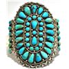 Image 1 : Old Pawn Turquoise Needlepoint Sterling Silver Cuff Bracelet
