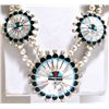 Image 2 : Zuni Multi-Stone Sun Face Inlay Sterling Silver 4-Piece Set - Abel Soseeah