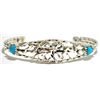 Image 1 : Navajo Turquoise Sterling Silver Running Horses Cuff Bracelet - RB