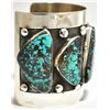 Image 2 : Old Pawn Blue Diamond Turquoise Sterling Silver Cuff Bracelet - CB