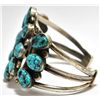 Image 3 : Old Pawn Navajo Turquoise Cluster Sterling Silver Cuff Bracelet - R. Tom