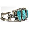 Image 2 : Old Pawn Navajo Spider Web #8 Turquoise Sterling Silver Cuff Bracelet - Harrison Bitsue